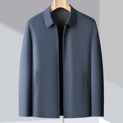 Middle-aged Men's Jacket Spring and Autumn New Style Casual Loose Lapel Jacket for Leading Cadres Daddy Top Thin