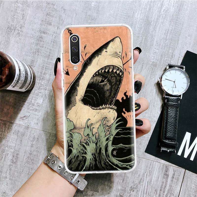 

Чехол для телефона Ocean Monster Shark Swimming для Xiaomi Redmi Note 10 9 8 11 Pro 11T 11S 10S 9S 9A 9C 9T 8T 8A 7 7A 5 с художественным узором Redmi Note 10 5G