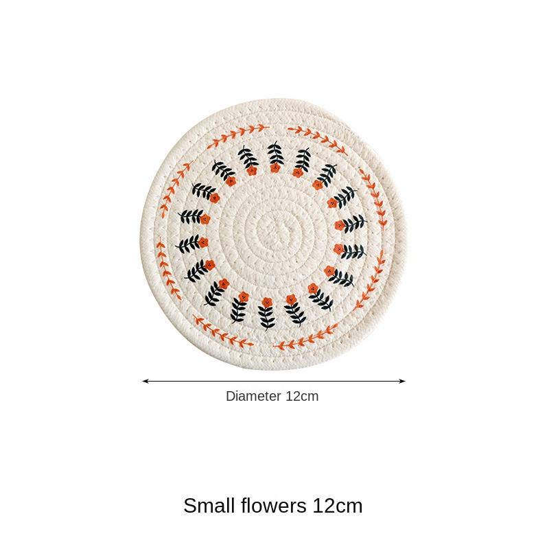 

Хлопковые и льняные тканые теплоизоляционные коврики для тарелок и мисок Коврики для кастрюль Подставки под чайные чашки Коврики для кастрюль Противоожоговые коврики для стола 12cm