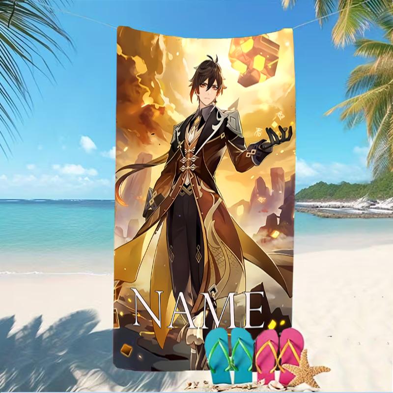 Customizable Personalized Beach Towels Genshin Impact Characters Themed designs.Suitable for the Beach, Yoga, Sports;ideal As Beach Accessories