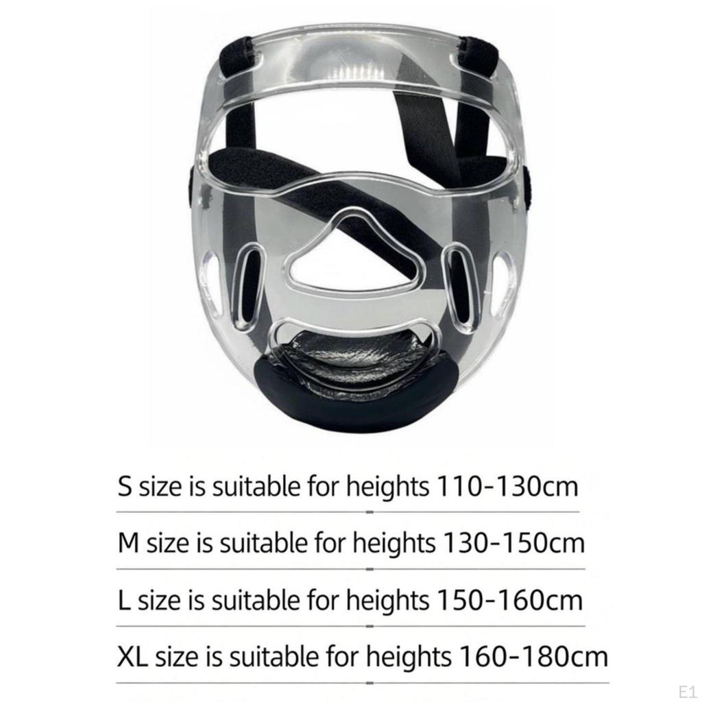 Detachable Face Guard Helmet Clear Vision Taekwondo Headgear with Impact Resistant