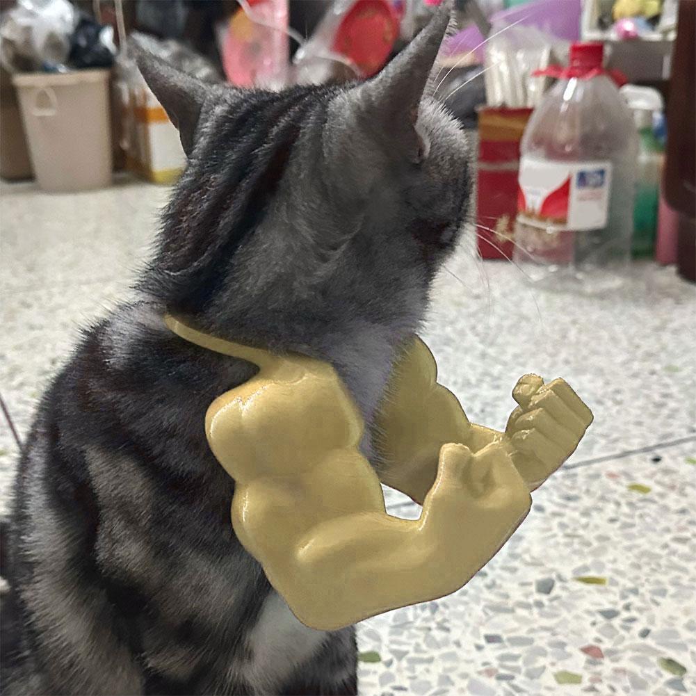 Cat Muscle Arms 3D Printed Cat Neck Arms with Muscles Superhero Cosplay for Party Halloween Birthday Costume Accessories