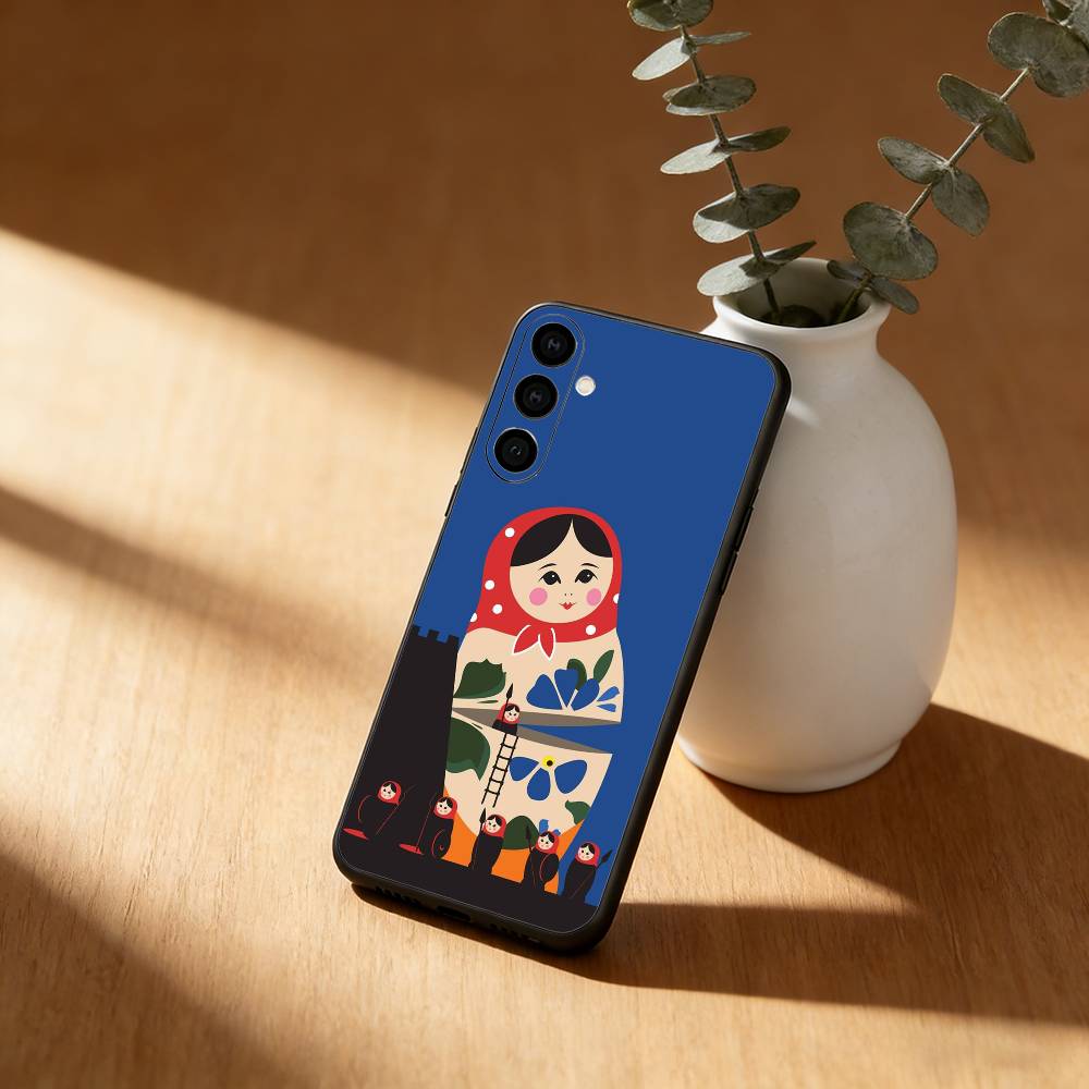 Russian Dolls Matryoshka Phone Case For Samsung Galaxy A91,80,73,72 ,71,53,52,32 ,31,22,21s,20,Soft Black Case