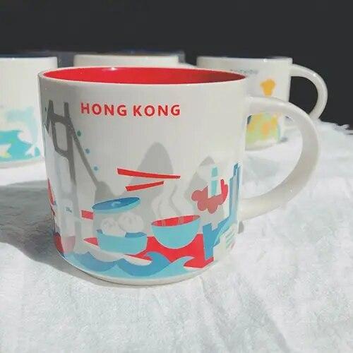 Ins City Cup USA City Bone China Mug Global Collection Ceramic Japan England London Paris Hawaii Chicago New York City Mug 400ML