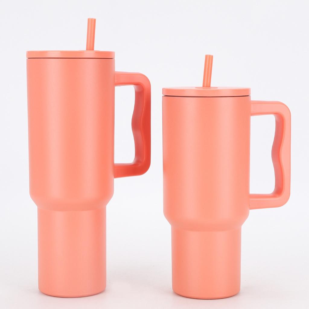 30/40oz Vakuum-Thermosflasche Becher mit Henkel Deckel Strohhalm Edelstahlbecher Auslaufsicher Hält Kalt Heiß Reise Auto Kaffeebecher