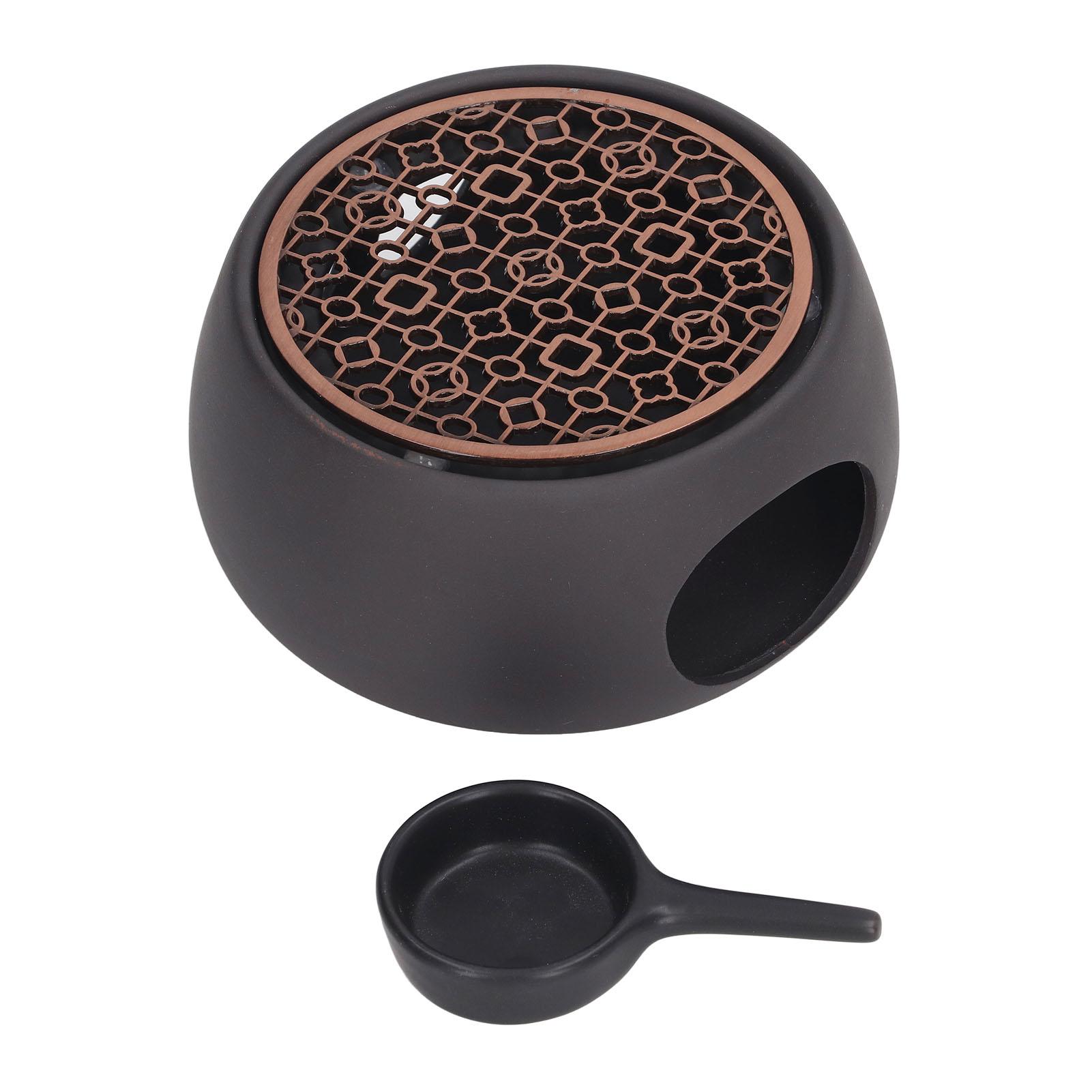 

Подставка-подогреватель для чайника Керамический подогреватель от свечи Чай Кофе Молоко Подогреватель с фиолетовой железной подставкой для дома Черный C Pad