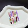 Elegant 3D Hand-painted Long Wearable Nails - European & American Style Manicure