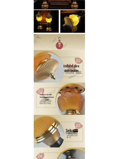Lotus Buddha Lamp, Ever-burning Lamp, Seven-colored Offering Lamp, Glazed Lamp, Buddha Altar, Year of the Horse Buddha Lamp