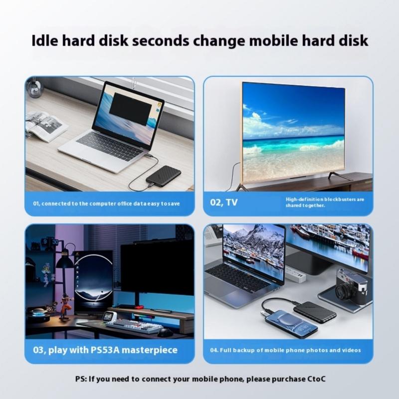 USB3.0 2.5inch Externally Hard Drive Enclosure Easy Installation Hard Drive Disk Box Enclosure 5Gbps Data Transfer