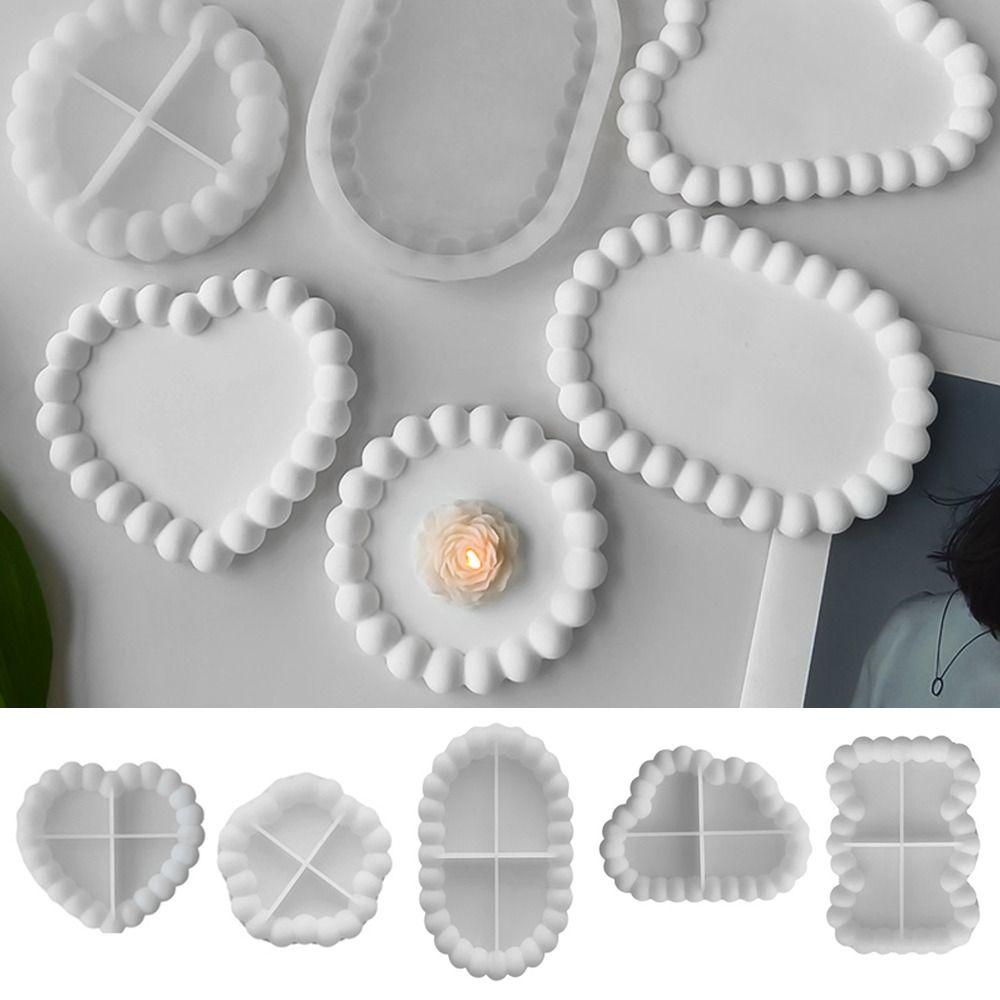 Round Flower Cloud Heart Shape Storage Tray Silicone Mold Gift Casting Mould Jewelry Storage Plate