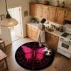 Pink Butterfly,Round Area Rug,Carpet Rug for Living Room Bedroom Sofa Playroom Decor,Non-slip Floor Mat