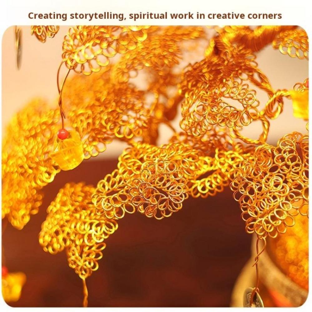 Household Rising Prosperity Fortune Tree Creative Ornament Money Tree Opening Housewarming Gift Golden Lucky Money Tree Decor