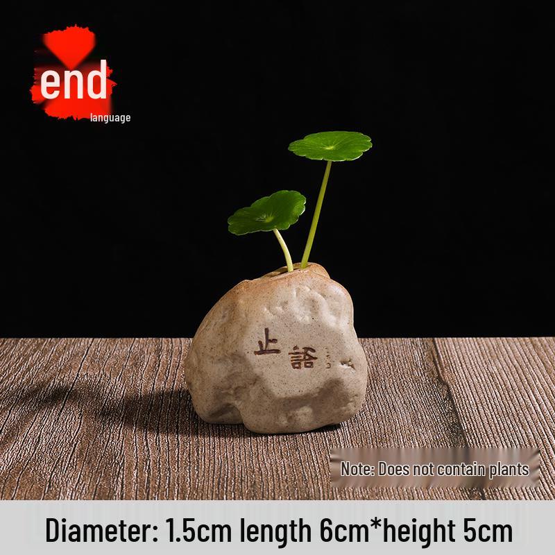 Zen Mini Flower Vase - Creative Coarse Pottery Ornament for Living Room or Tea Table