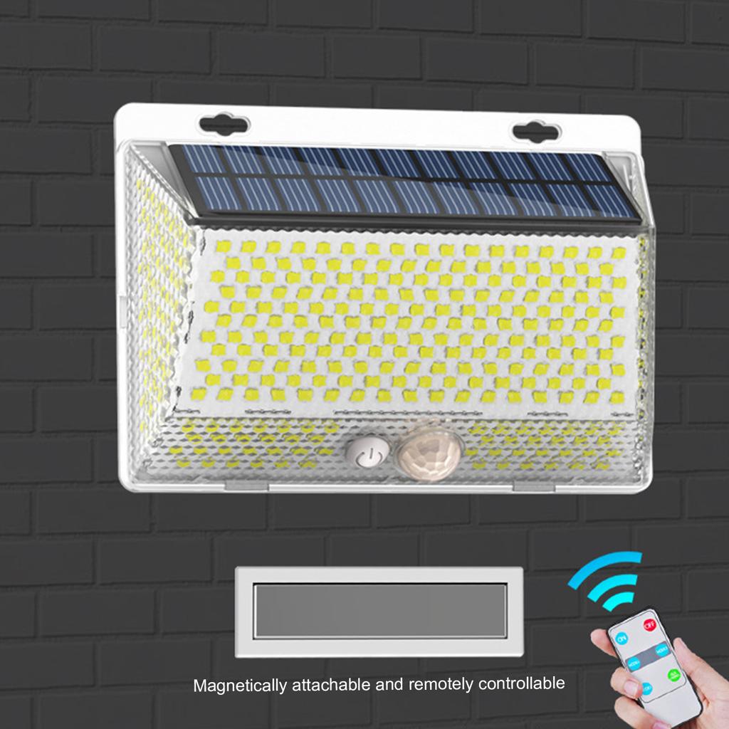 328LEDs Solar Garden Outdoor LED Wall Light Home Outdoor Waterproof Magnetic Remote   Side Lighting Sensor Wall Light