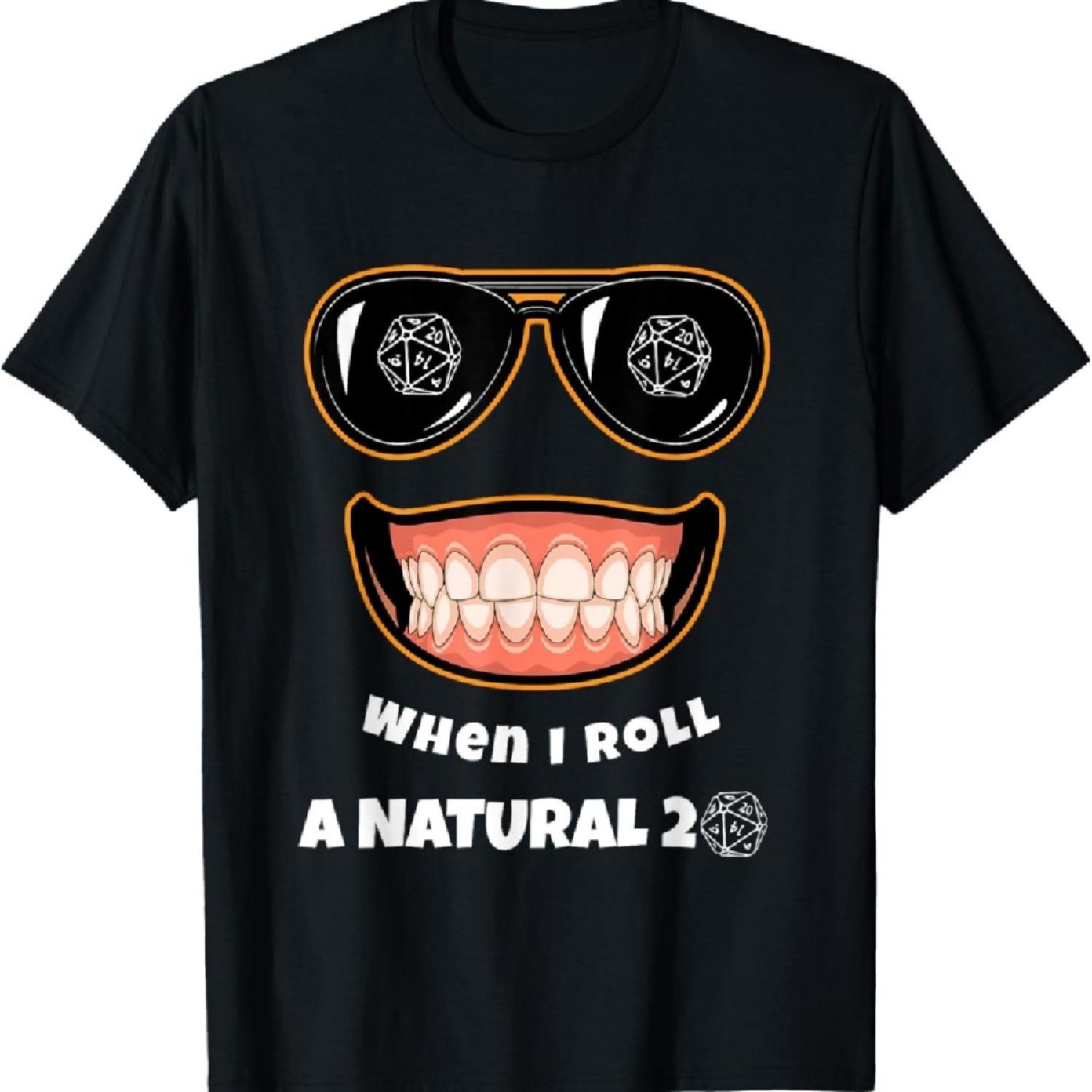

Funny Natural 20 T-Shirt. RPG Tabletop Board Game Shirt. XXXXXL чёрный