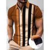 Herren-Poloshirt mit kurzen Ärmeln, modischem Muster, bedruckt, bequem, aus Polyester, ideal für Sommer und Outdoor-Aktivitäten.