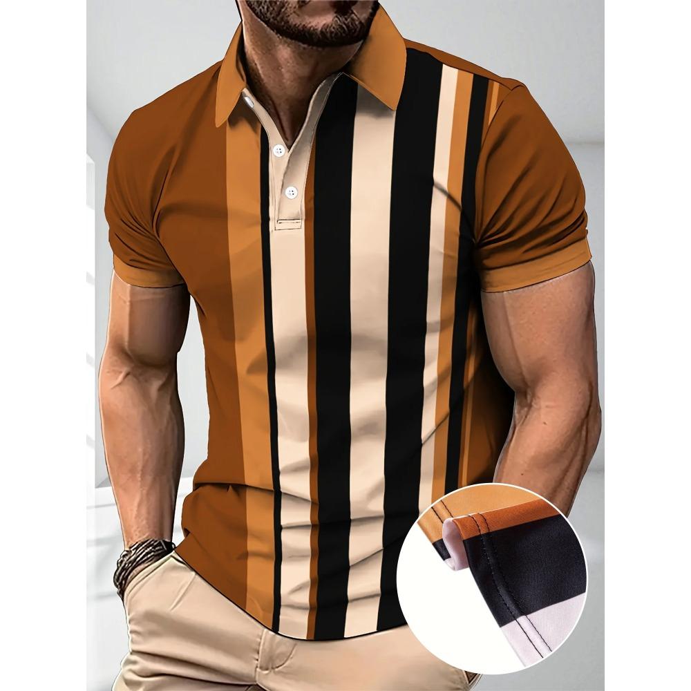 Men's Color Fashion Short Sleeve Polo Shirt Pattern Design Printed Outdoor Summer Wear Comfortable Polyester Casual