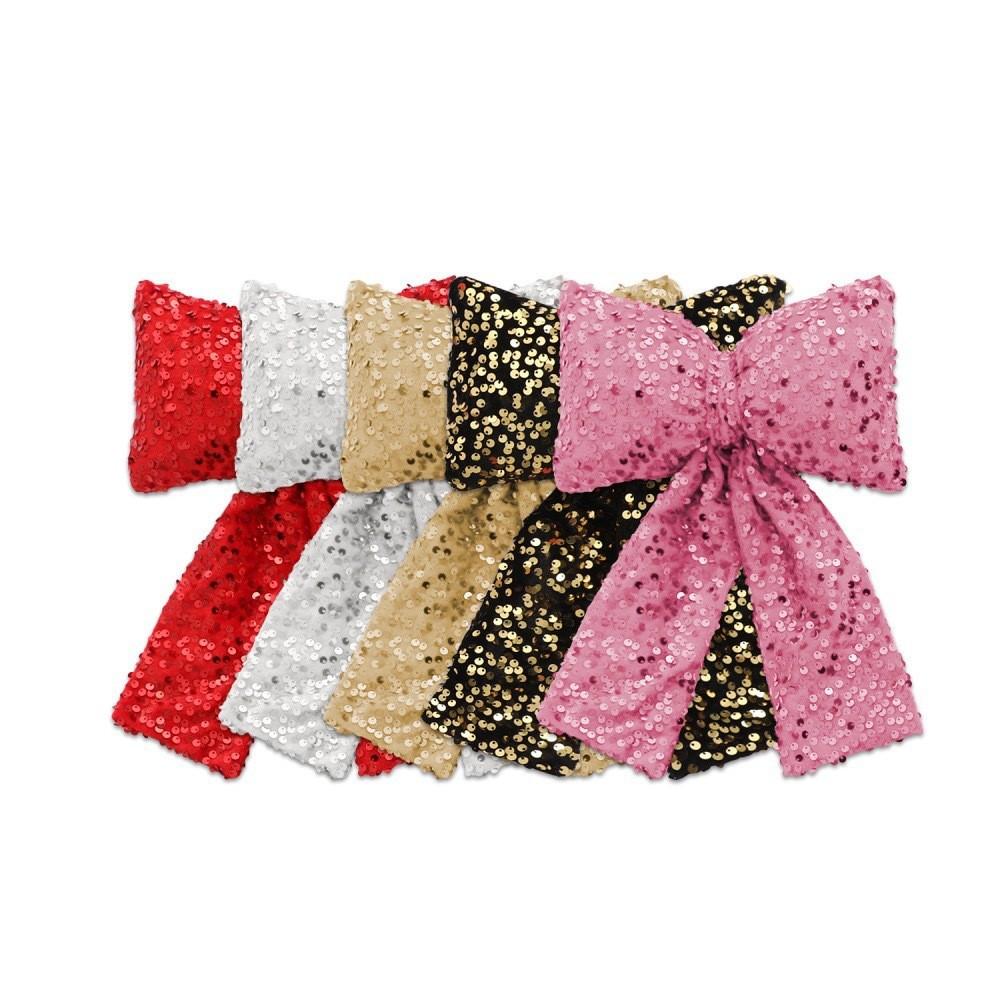 Sequins Bow Christmas Pendants For Scene Setup And Holiday Props Decorations