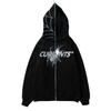 Y2K Hooded Zip-Up Sweatshirt With Rhinestone Embellishment Streetwear Oversized Womens Casual Hip Hop Jacket