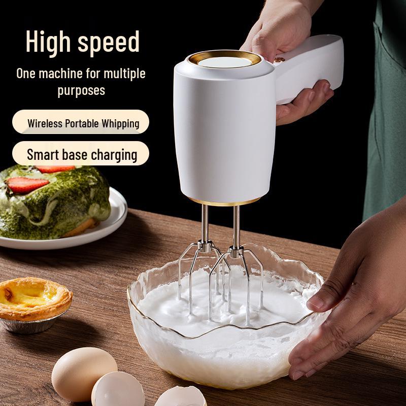 Handheld Wireless Electric Egg Beater & Cream Whipper with Dual Rods for Baking