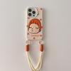 Embroidered Nara Mitsuhide Leather Wrist Strap Soft Shell Suitable for iPhone 17 Apple Mobile Phone Case 16 15 14 13 12 Pro Max