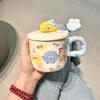 High-value Ceramic Cup with Lid and Spoon, Cute Water Cup, Female Mug, Home Office Coffee, Breakfast Cup
