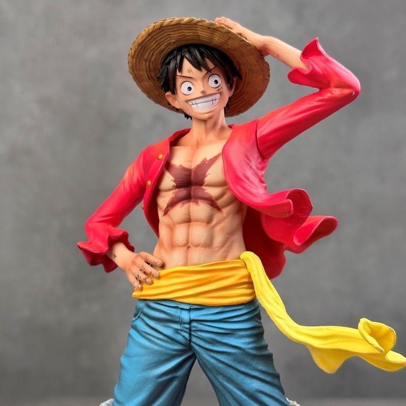 Cap Pressing Ghost Island Luffy Gk One Piece Anime Figurine Model Table Setup Gk Statue Desktop Ornament Boys Playthings Birth Date Present