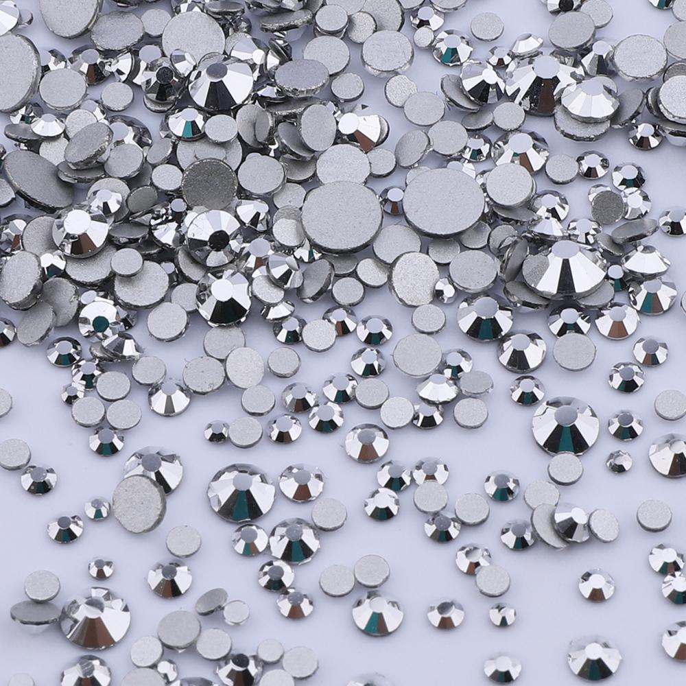 Rhinestones Multi Sizes Colorful Non Hotfix Rhinestone Flat Back Nail Rhinestones for DIY Crafts