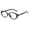 New oval frame TR ultra-light R letter decorative anti-blue flat mirror can be equipped with myopia glasses frame