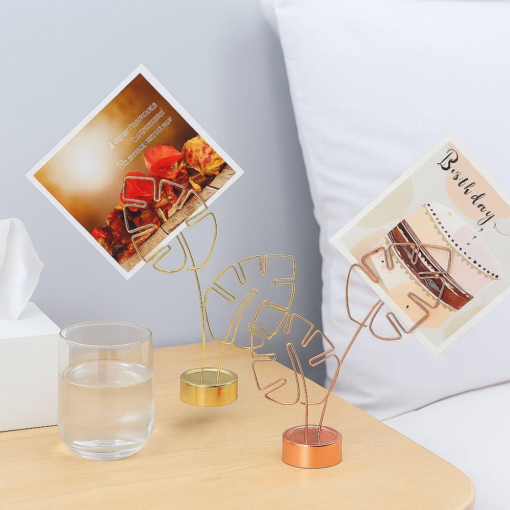 Leaf Vein Business Card Holder Metal Menu Holder Minimalism Photo Holder  Decor