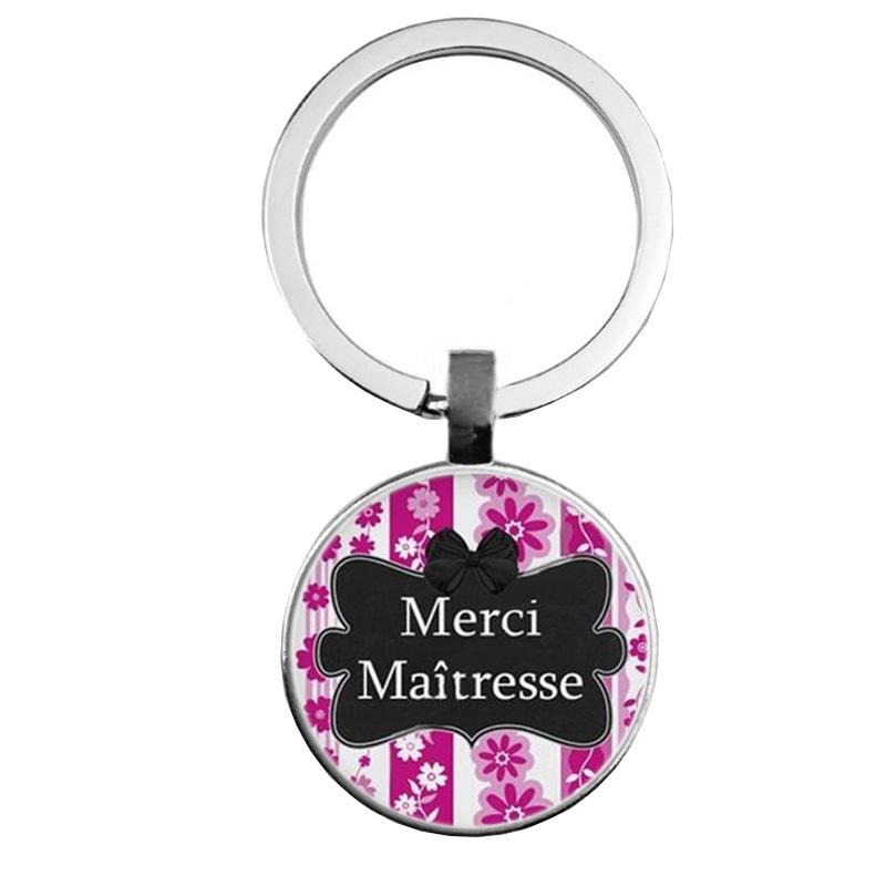 Keychain Accessories Pendant Floral Thanksgiving Text Good Friends Retro Personalized Keychain Gift Pendant