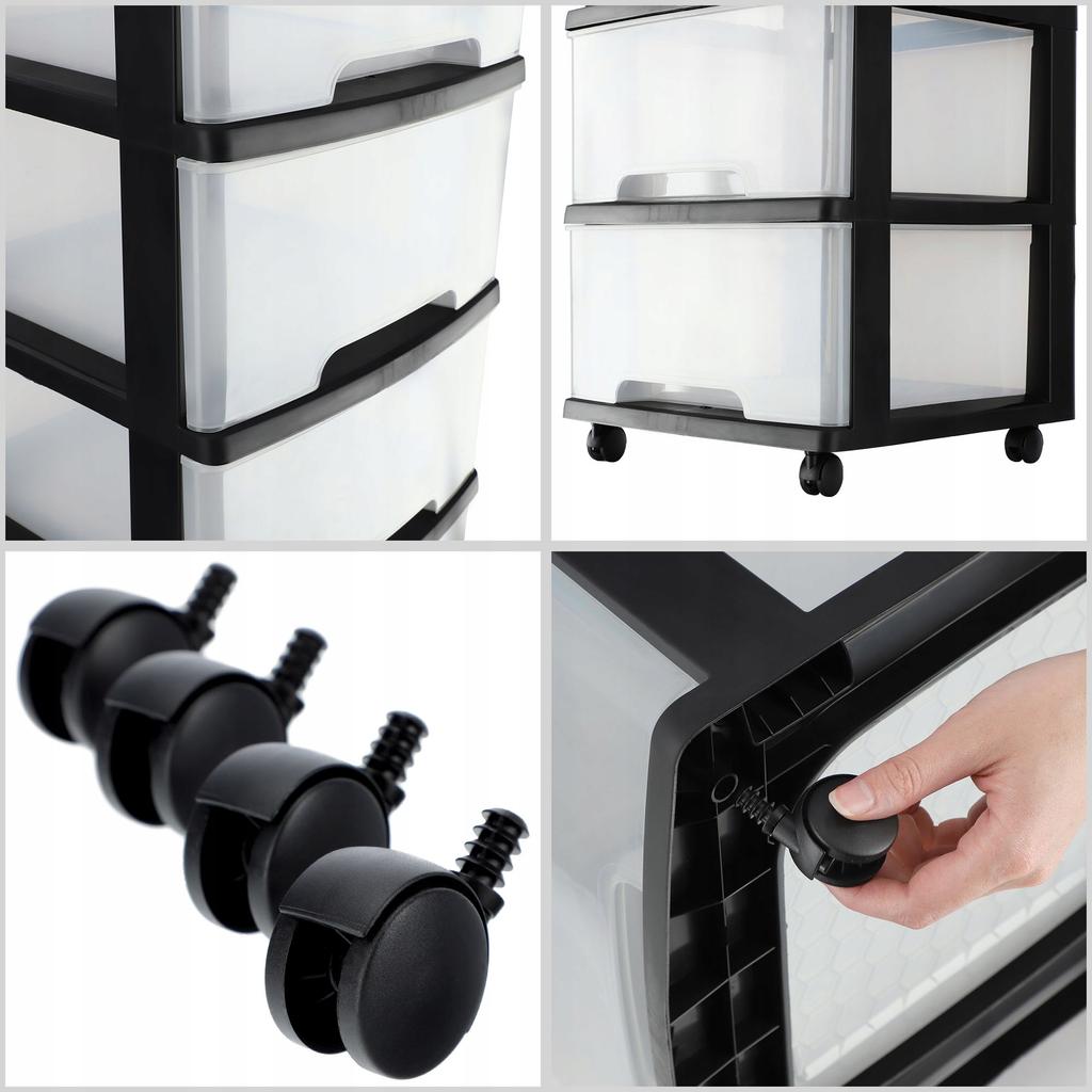 CURVER Regal auf Rädern Schrank 3 Schubladen 20 L