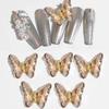 1Bag 3D Nail Charms Butterfly Shaped Nail Rhinestones for Women Elegant DIY Nails Art Decoration Accessories