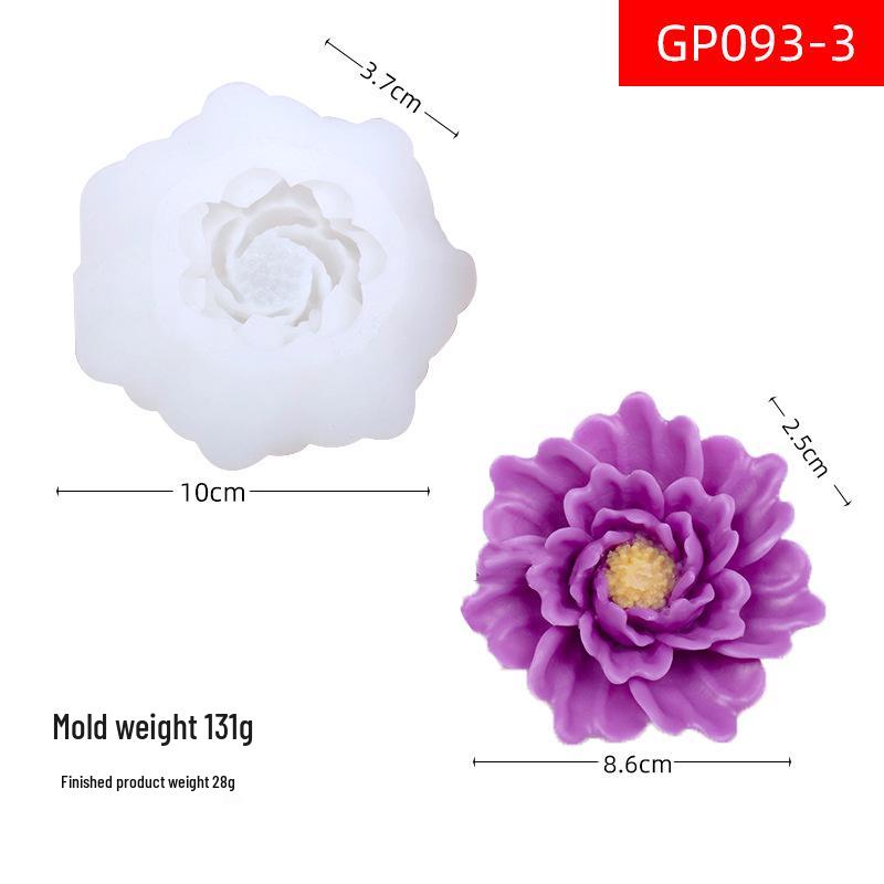 Peony Rose Silicone Candle Mold for Easy Demolding