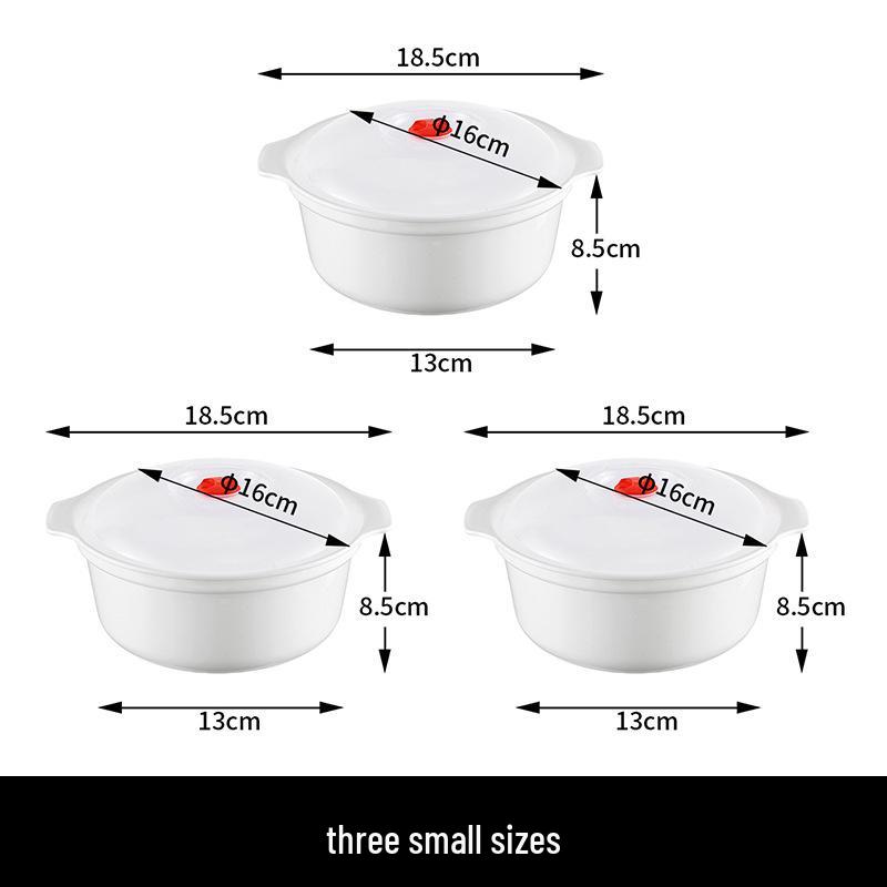 Round High-Temperature Resistant Microwave Lunch Bowl with Lid