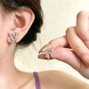 Gold-Plated Butterfly Ear Studs with Colored Zirconia - Luxury Fashion Earring