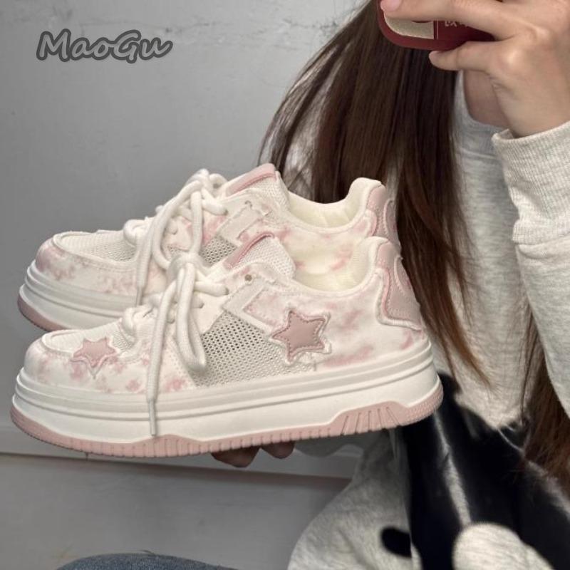 Mode Größe 40 Mode Süßes Mesh Weiße Schuhe Sommer Lässig Dicke Sohle Flache Sneakers Atmungsaktive Damen Freizeitschuhe Zapatos De Mujer