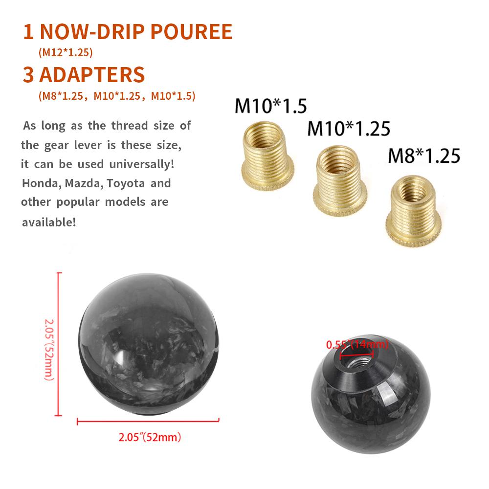 RASTP-Forged Pattern Carbon Fiber Manual Transmission Gear Shift Head for Most Car Decorations Accessories RS-SFN091