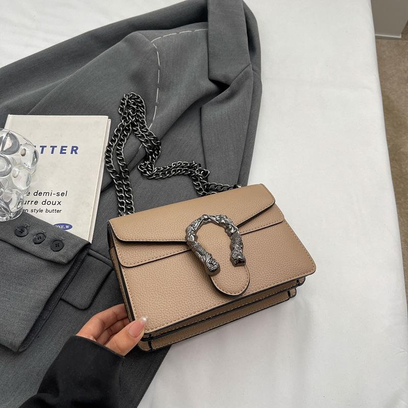 New High-end Light Luxury Solid Color Chain Bag Single Shoulder Oblique Span Trendy Women's Bag