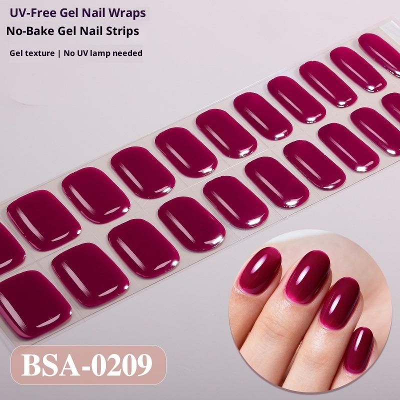 Europäischer und Amerikanischer Stil Einfarbige Nagelsticker UV-freie Gel-Nagelfolien Kein Backen Gel-Nagelsticker