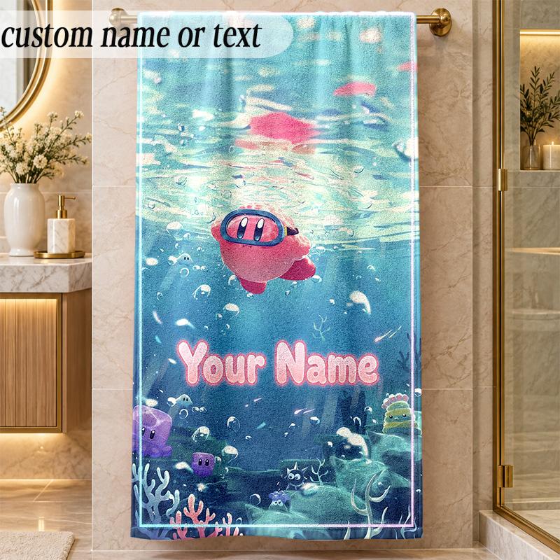 Beach TowelKirby Custom Name Text Personalized Soft Towel for Beach Pool Indoor Home Decor Gift