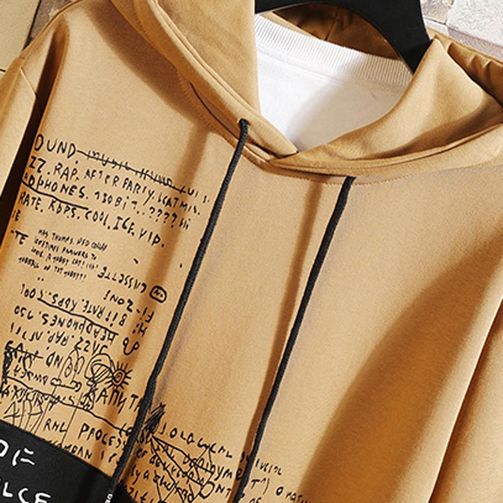 Men's  Casual Fashion Patchwork Hoodie Long Sleeves Sweatershirt Tops