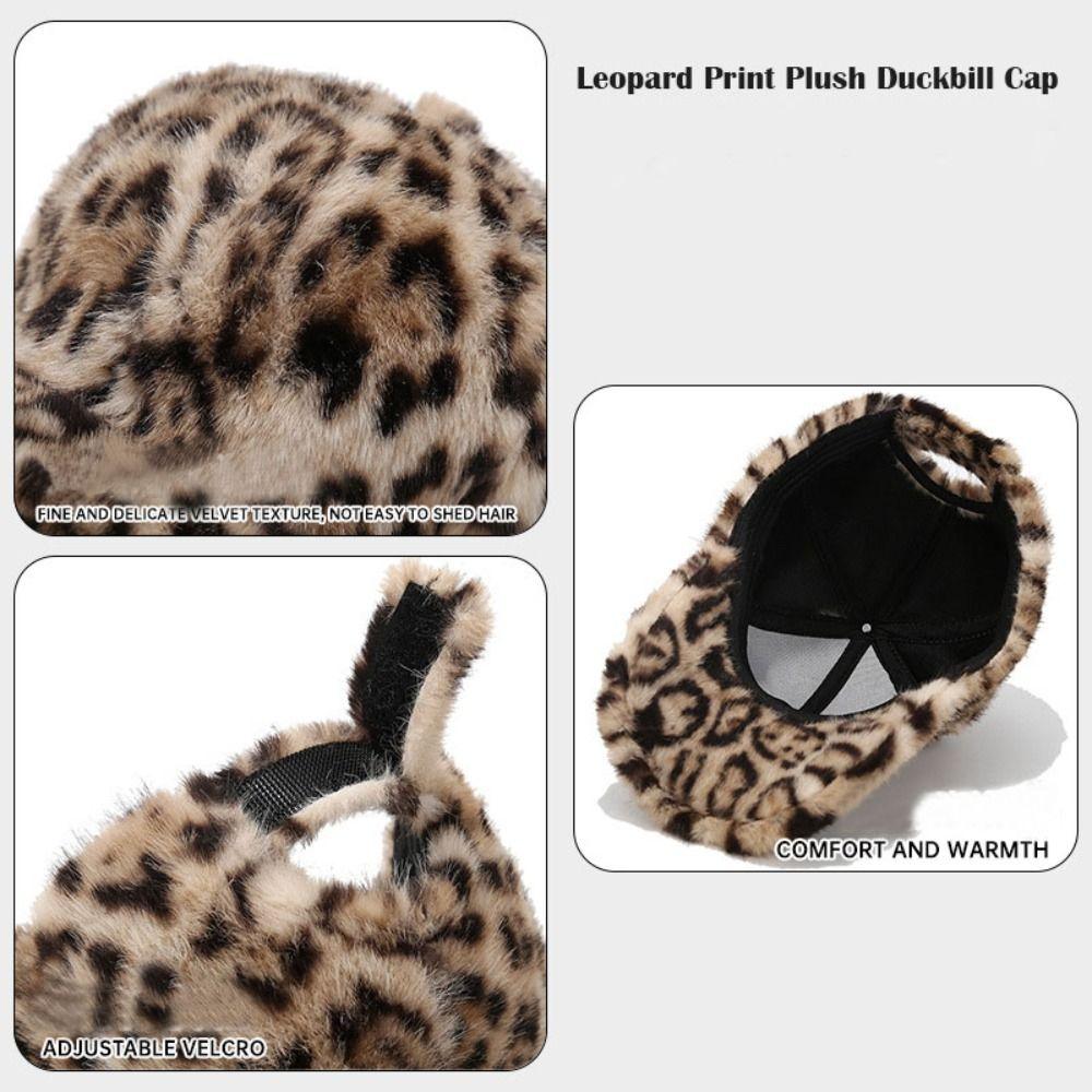 Casual Plush Hat Adjustable Duckbill Cap Street Fashion Baseball Cap Autumn Winter