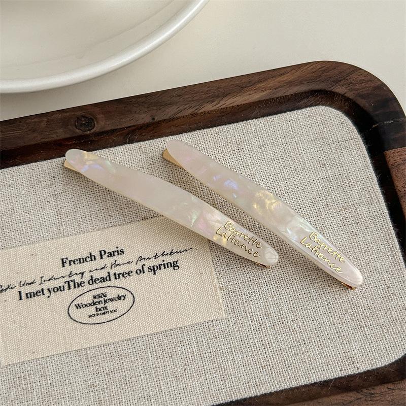 2Pcs/Set Little Willow Leaf Hair Clip French Simple And Elegant Style Side Clip Bang Hairpin One Line Hair Clip