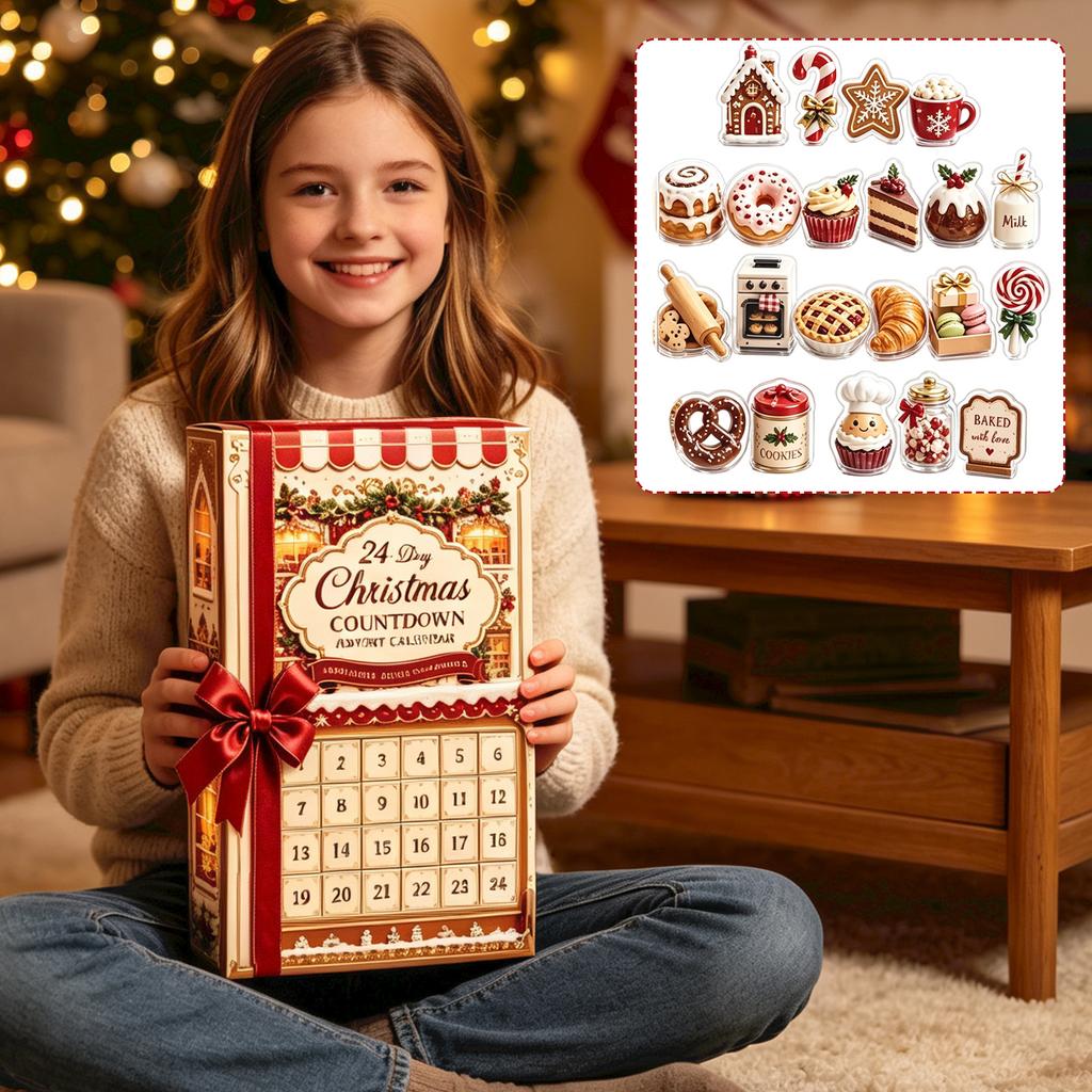 2D Christmas Advent Calendar Countdown Calendar for Kids and Adults