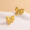 Popular in Europe and the United States, earrings 11k gold-plated non-fading stainless steel studs, high-end bow earrings