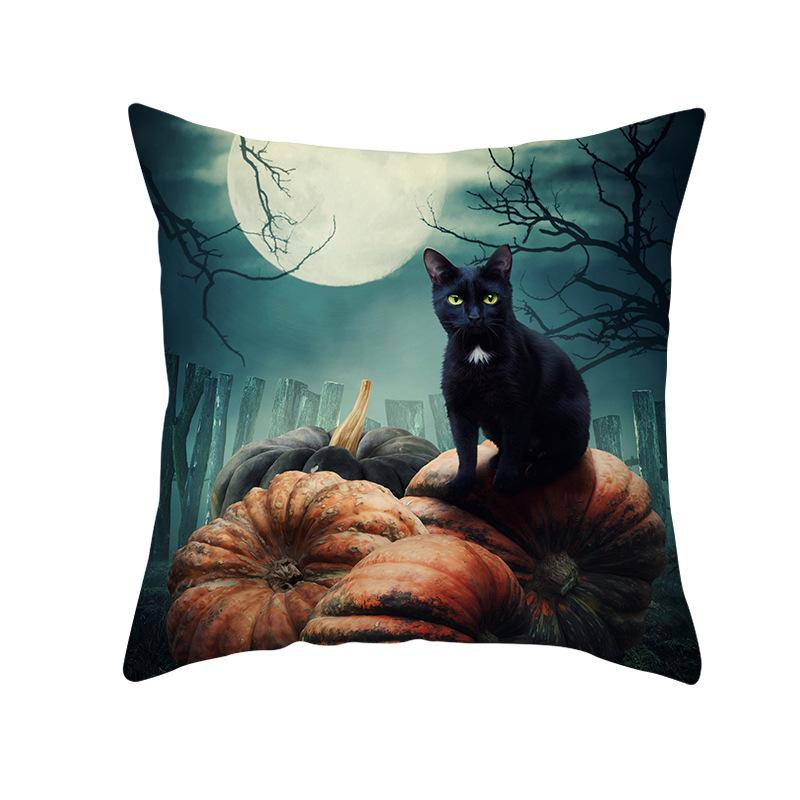 Funny Pumpkin Head Halloween Pillow Cover Home Furnishing Printed Living Room Sofa Cushion Cover Cushion Cover