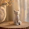 Minimalistische Fuchs-Skulptur 3D-gedruckte Skulptur, Elegante Figur, Matt Modern Zeitgenössische Wohnzimmer-Dekoration Schreibtisch-Ornament für Eingangsbereich Arbeitszimmer,