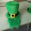 StPatrick Day Green Hat with Beard Irish National Day Costume Props Accessory
