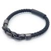 KALEN 210mm Men Vintage Multiple Style Stainless Steel&Cowhide Leather Bracelets